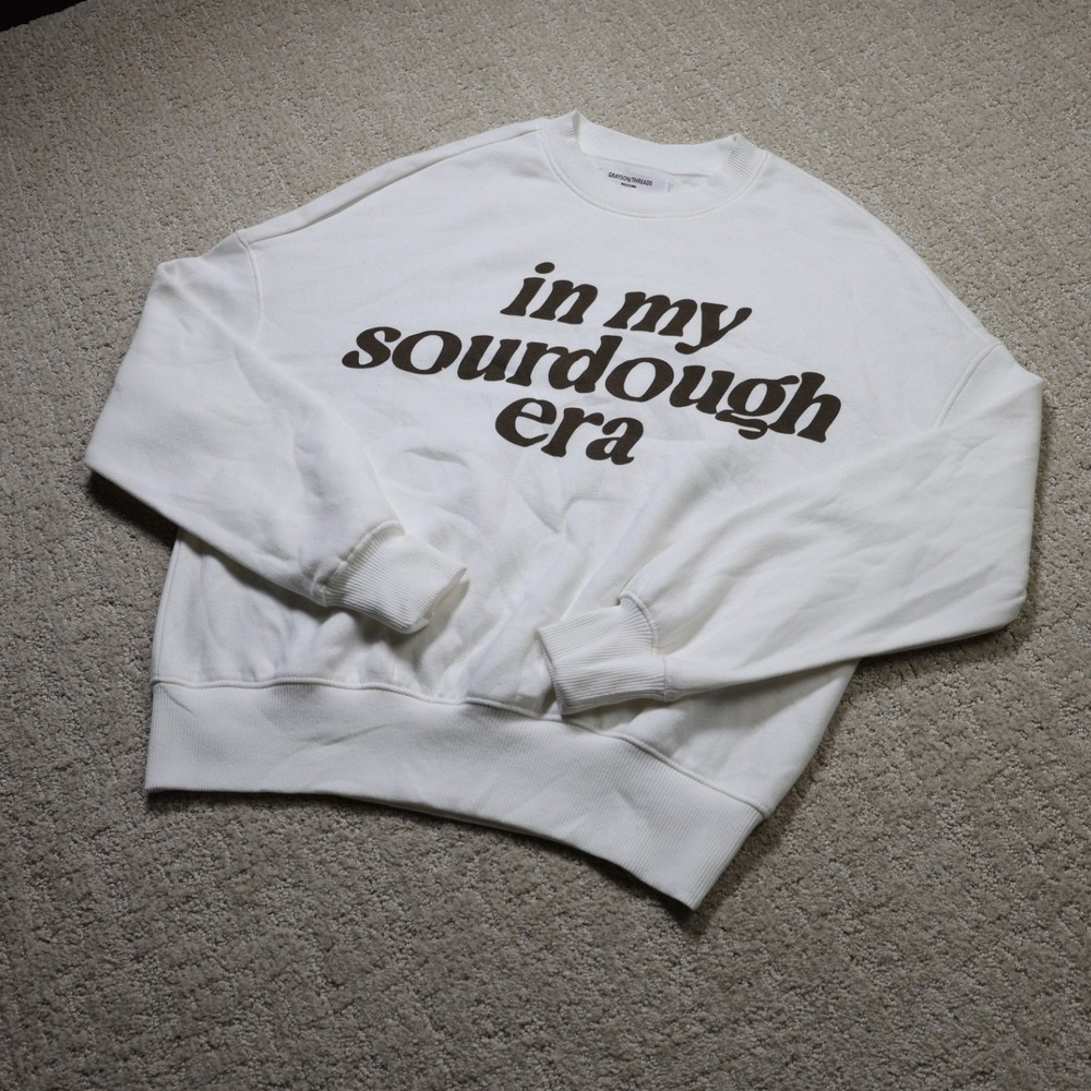 Grayson Threads In My Sourdough Era Graphic Sweatshirt White XXS